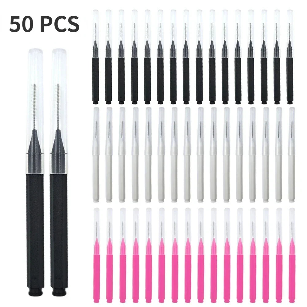 10/50PS Portable Mini Eyebrow Brushes Disposable Eyelash Brow Lifting Brush Applicators Lash Extension Comb Beauty Makeup Tools Tri Light Beauty