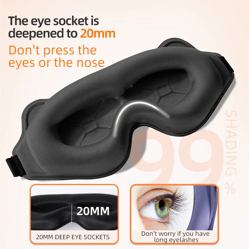 Sleeping Mask Eyepatch Blindfold Light Travel Eye Mask for 3D Sleeping Mask Slaapmasker Night Sleep Patch Portable Eyemask Pad Tri Light Beauty