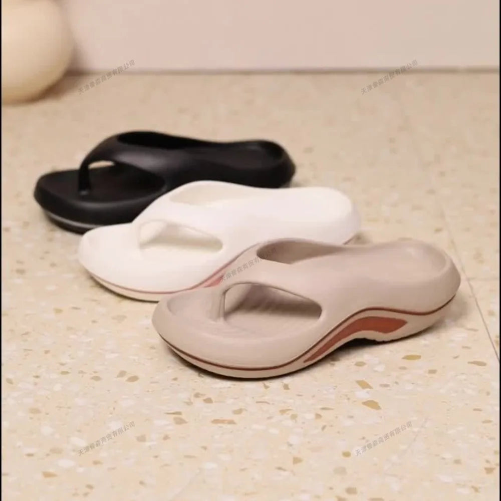 Women Stylish EVA Flip-Flops Comfortable Soft Anti-Slip Anti-Odor Fashionable Versatile for Beach Summer Casual Wear Beach Shoes LadyShow.Store