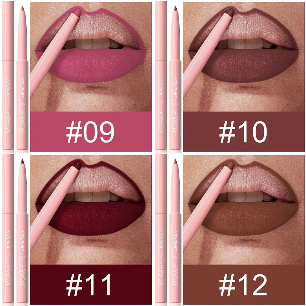 Lip Liner Pencil Long-Lasting Matte Creamy Plumping Lip Stain Waterproof Natural Nude Brown Slim Lip Liner Makeup Pi-Mart