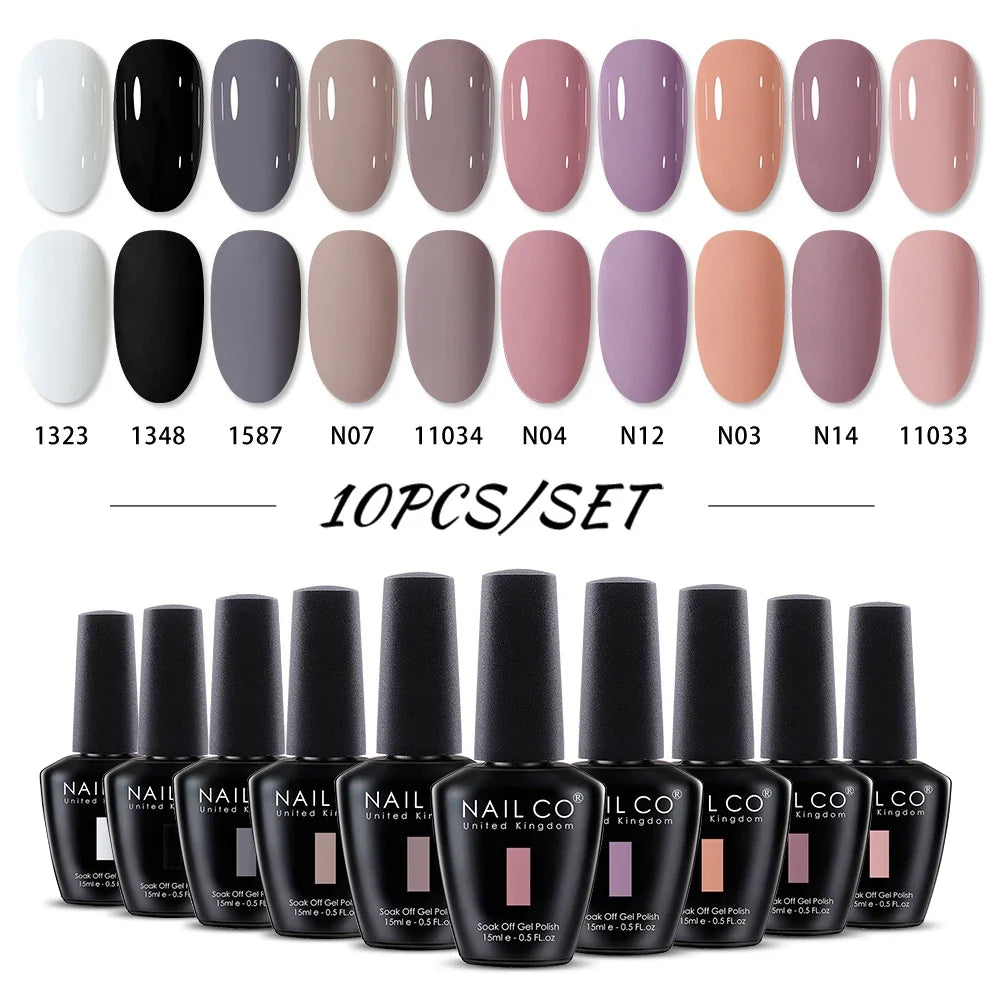 NAILCO 15ml Brown Nails Art Red Color Gel Nail Polish Semi-permanent UV Gel Polish Coffee Manicure Chocolate Hybrid Nail Varnish Tri Light Beauty