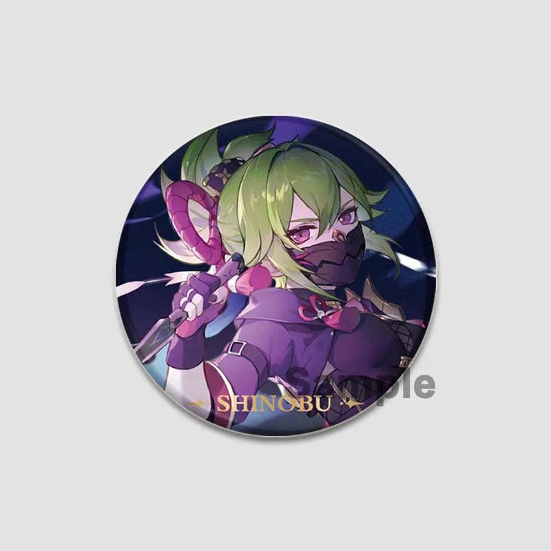 Genshin Impact Game Brooches 58mm Round Button Pins for Backpack Jackets Jewelry Cartoon Cosplay Badge Hutao Zhongli Xiao Badges Pi-Mart