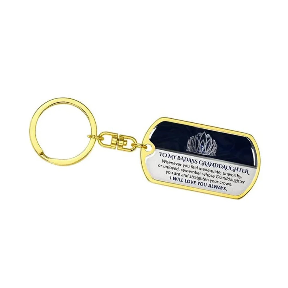 Keepsake for Son Grandson Daughter Granddaughter Keychain Gifts from Grandma Grandpa to My Badass Son Keyring Pi-Mart