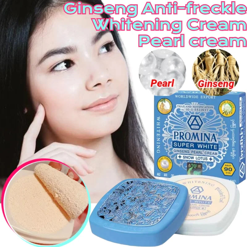 Ginseng Pearl Rejuvenating Cream Brightens Skin Skin Moisturizing Diminishes Fine Lines and Spots Cream Base Makeup Pi-Mart