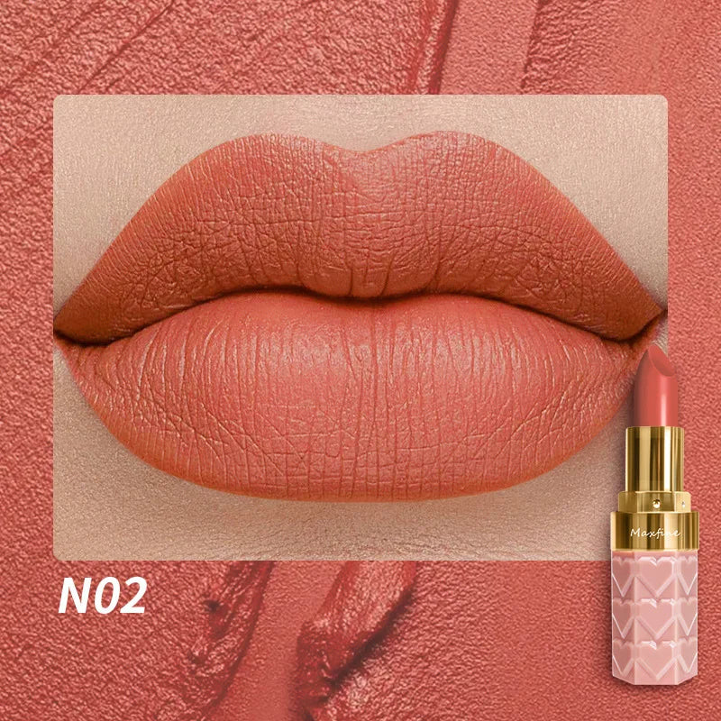 Nude Matte Lipsticks 4 Colors Waterproof Long Lasting Lip Stick Not Fading Sexy Nude Red Pink Velvet Lipsticks Makeup Cosmetic Tri Light Beauty