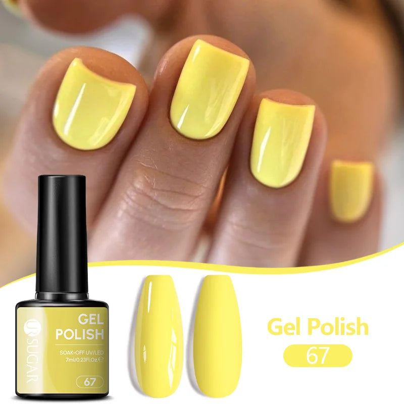 UR SUGAR 7ML Nail Gel Fresh Macaron 107 Colors All For Manicure Semi Permanent Soak Off LED UV Long-Lasting Nail Art Varnish Tri Light Beauty