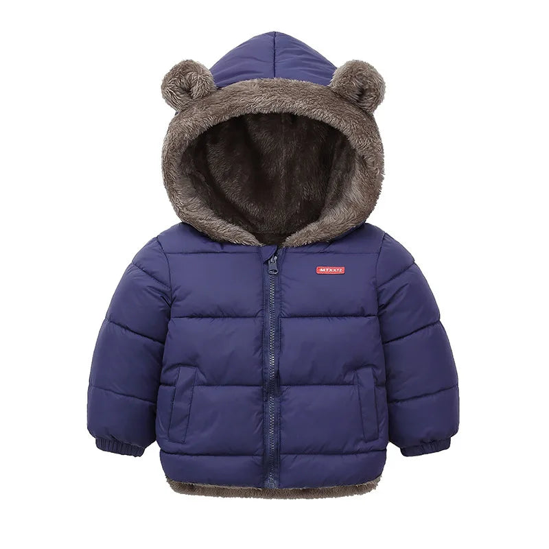 Baby Boys Girls Jacket Hooded Cotton Outerwear Children's Thick Fleece Coat Cashmere Padded Jackets Winter Boys Girls Warm Coats LadyShow.Store