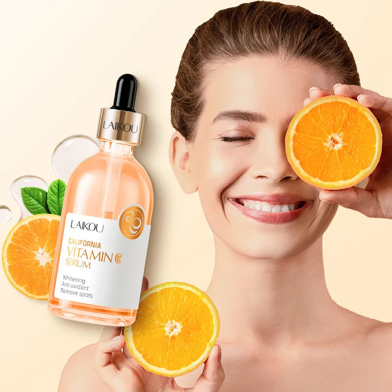 100ml LAIKOU Sakura Facial Serum Vitamin C Essence Moisturizing Firming Brightening Face Serum Beauty Facial Skin Care Products Tri Light Beauty
