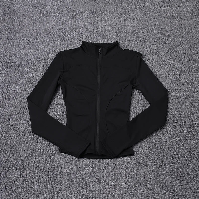 Women Sport Jacket Long Sleeve Shirt Workout Coat Gym Training Clothing Yoga Sportswear LadyShow.Store