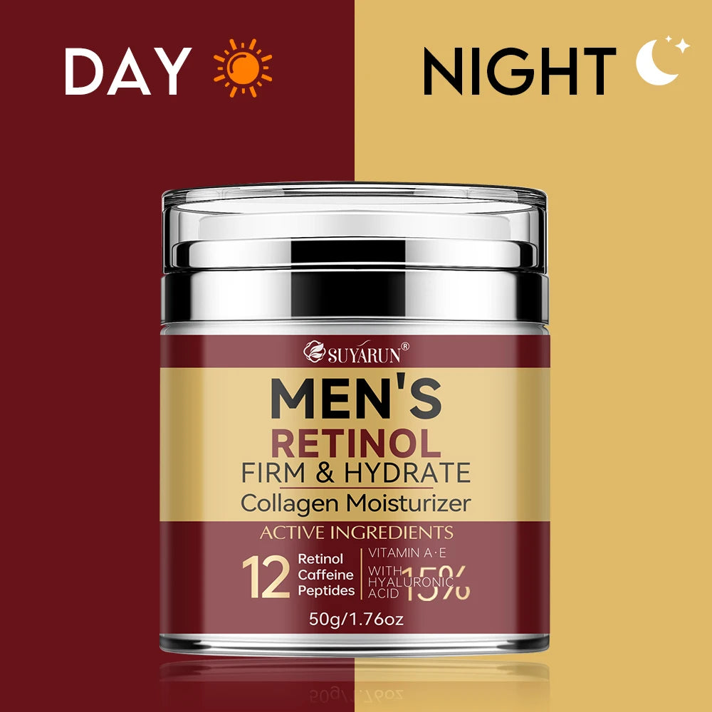 Collagen Retinol Men's Face Cream - Anti-Aging Wrinkle Reduction & Firming Moisturizer, Oil-Free Hydrating Skincare for Men. Pi-Mart
