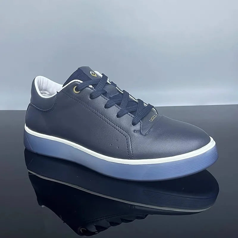 Fashion Genuine Leather Men Sneakers Breathable Comfort Classic Casual Shoes Mens Outdoor Walking Shoes Couple Footwear Pi-Mart