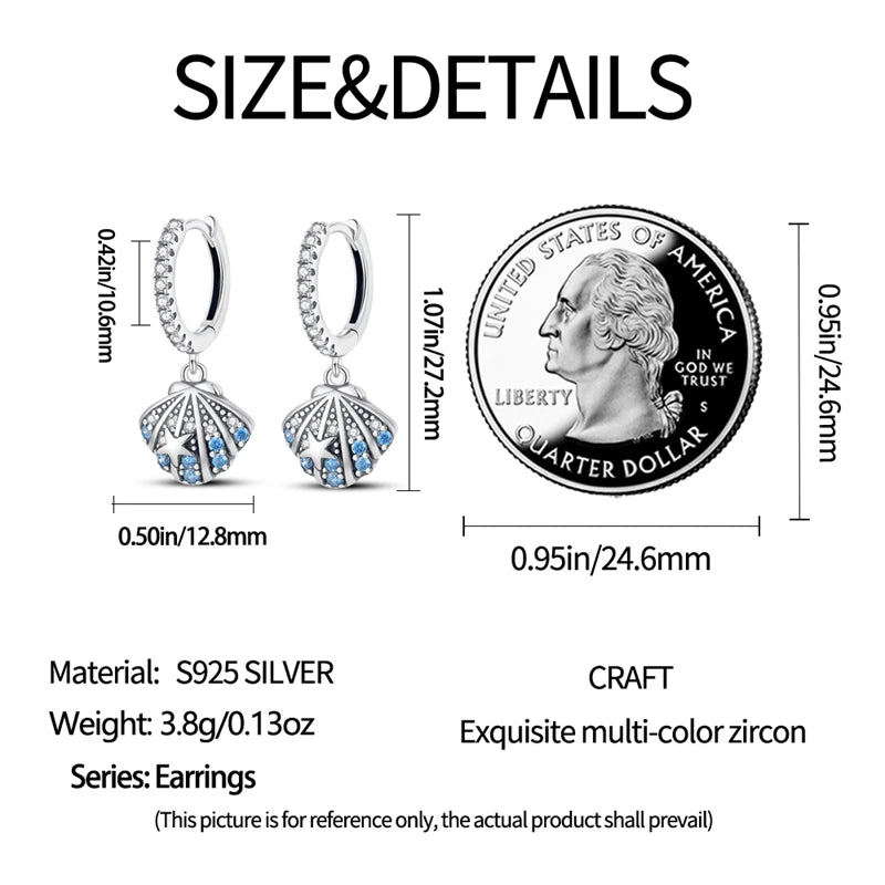 Genuine 925 Sterling Silver Love Feather Earrings Fit Original Charms Hoop For Women Girls Stud Earring Fine Jewelry Gifts Pi-Mart