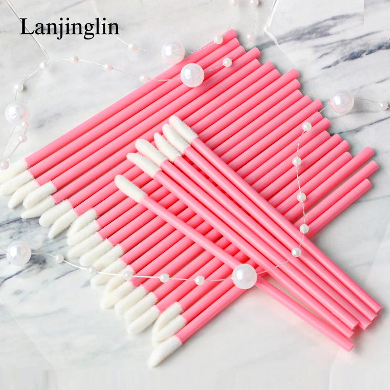 Lanjinglin 5/50 Pcs Lip Brush Reusable Makeup Brushes Lipstick Applicator Wands Eyelashes Extension Tool Beauty Accessories Pi-Mart