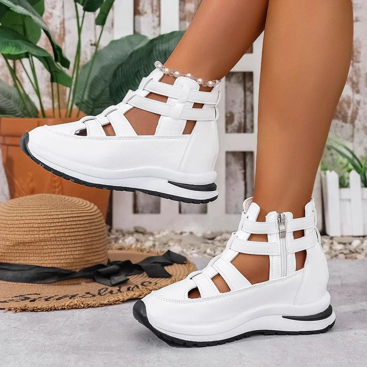 Women Sandals New Closed Toe Office and Career Summer Solid Wedge Shoes for Women New High Quality Buckle Strap Sandals Women LadyShow.Store