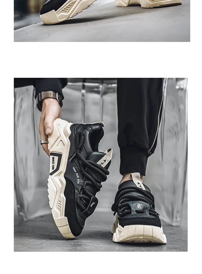 New Men's Casual Sneakers 2025 Spring Fashion Versatile Low-Top Skateboard Shoes for Men Suitable for Outdoor Sports Pi-Mart
