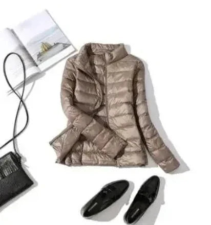 8XL Cheap Ultra Light Down Winter Warm Hooded Feather Puffer Jacket For Girl Short Spring Autumn Coat Female Women Big Size Duck LadyShow.Store