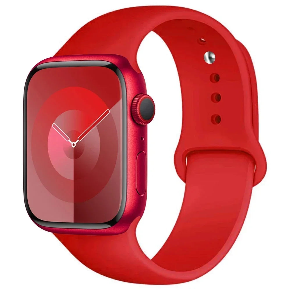 Silicone Band For Apple Watch strap 44mm 45mm 40mm 41mm 42-38mm 45 mm sport bracelet iwatch series 8 7 6 5 4 3 SE 9 Ultra 2 49mm LadyShow.Store