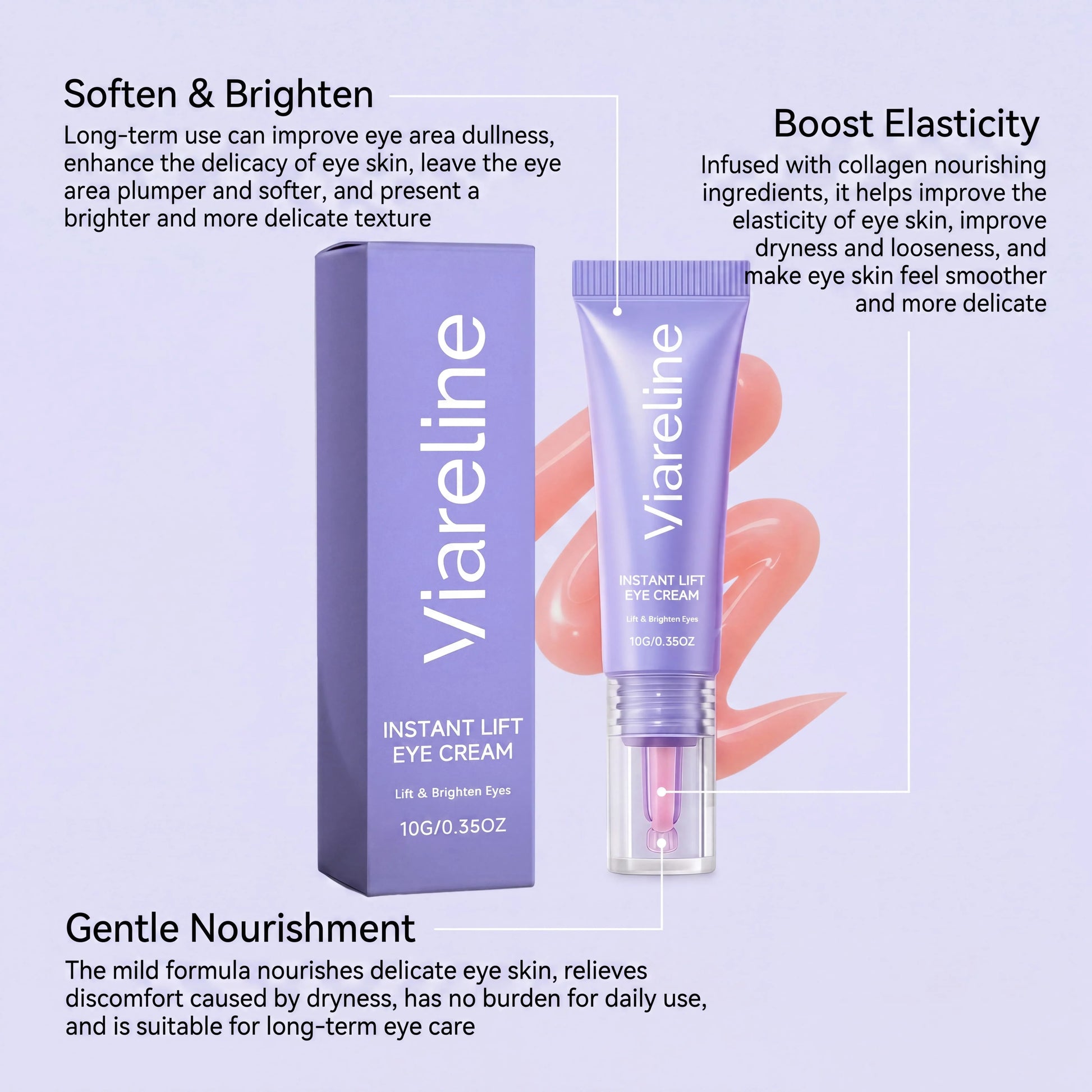 Instant Lift Eye Cream Collagen Eye Brightening Moisturizer Hydrating Under Eye Care For Dark Circles Dryness Eye Skin Care Pi-Mart