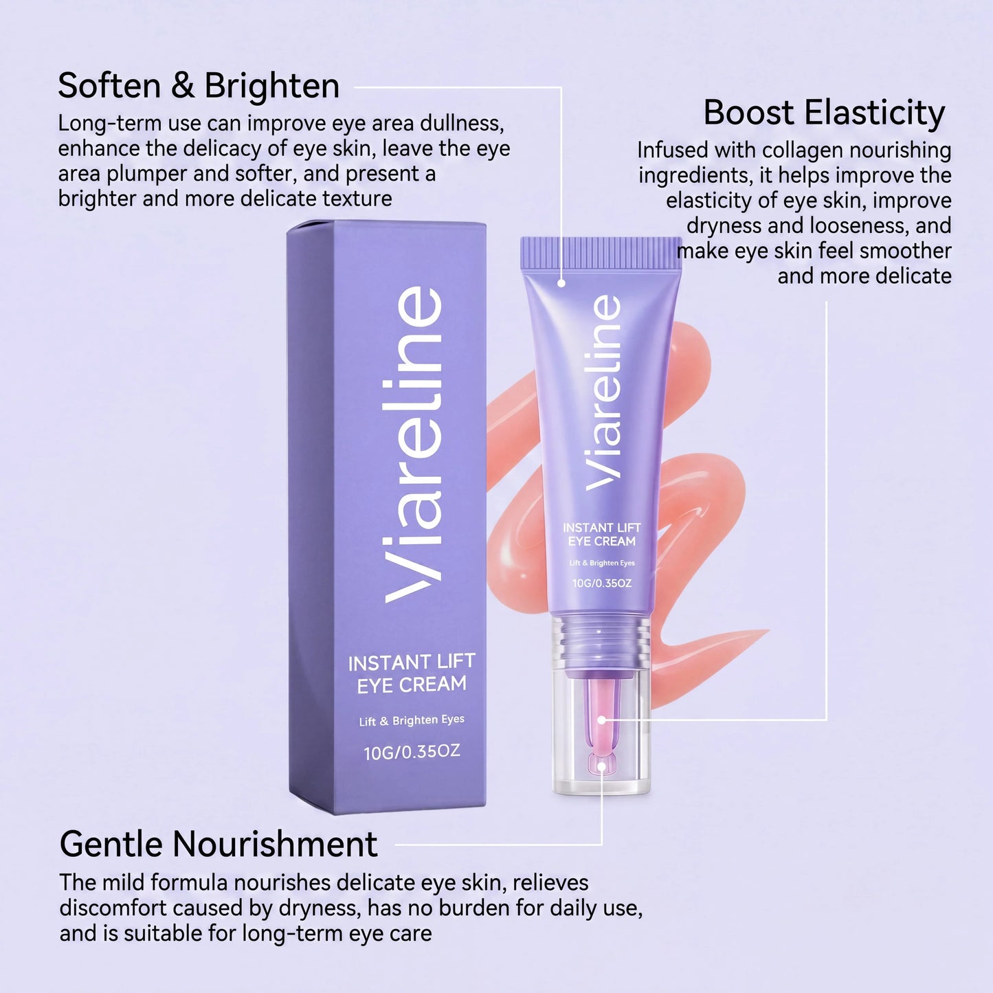 Instant Lift Eye Cream Collagen Eye Brightening Moisturizer Hydrating Under Eye Care For Dark Circles Dryness Eye Skin Care Pi-Mart