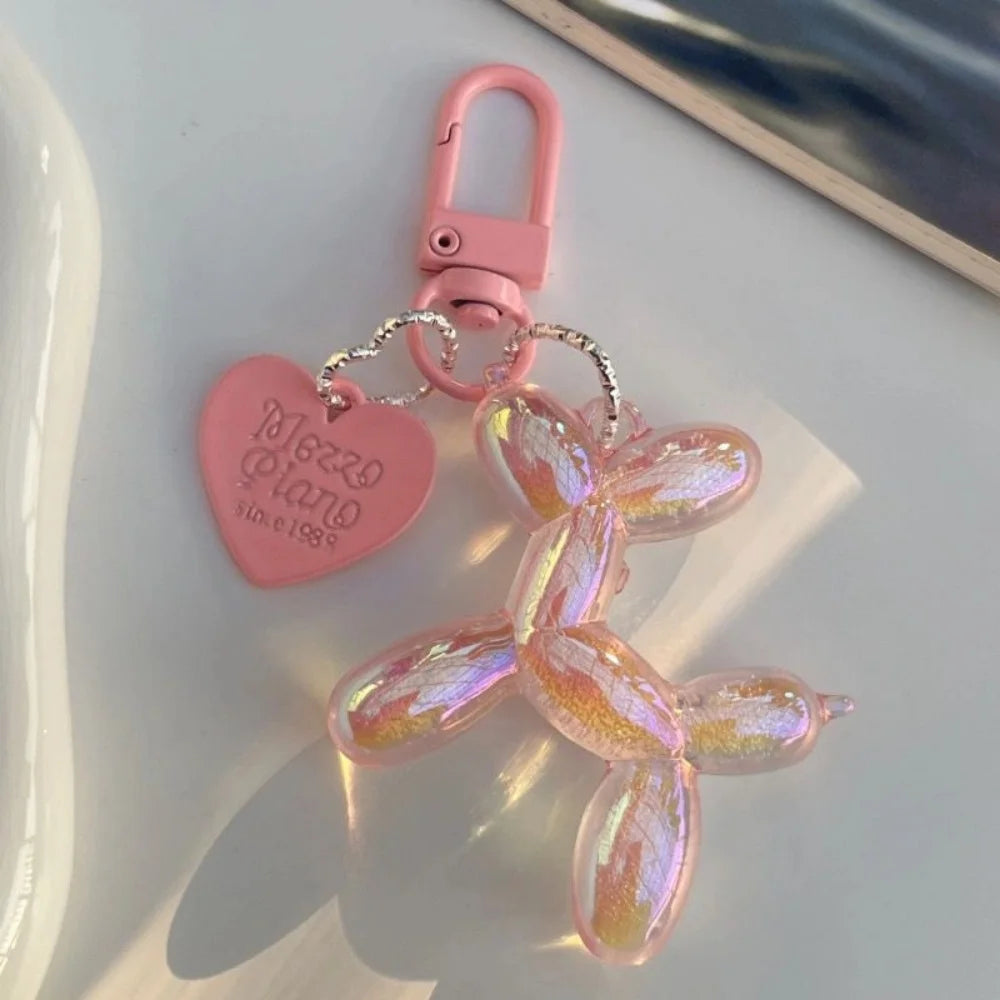 Cute Acrylic Cartoon Balloon Dog Keychains for Women Y2K Bag Pendant Couple Car Key Chains Jewelry Gift Decoration Accessories Pi-Mart