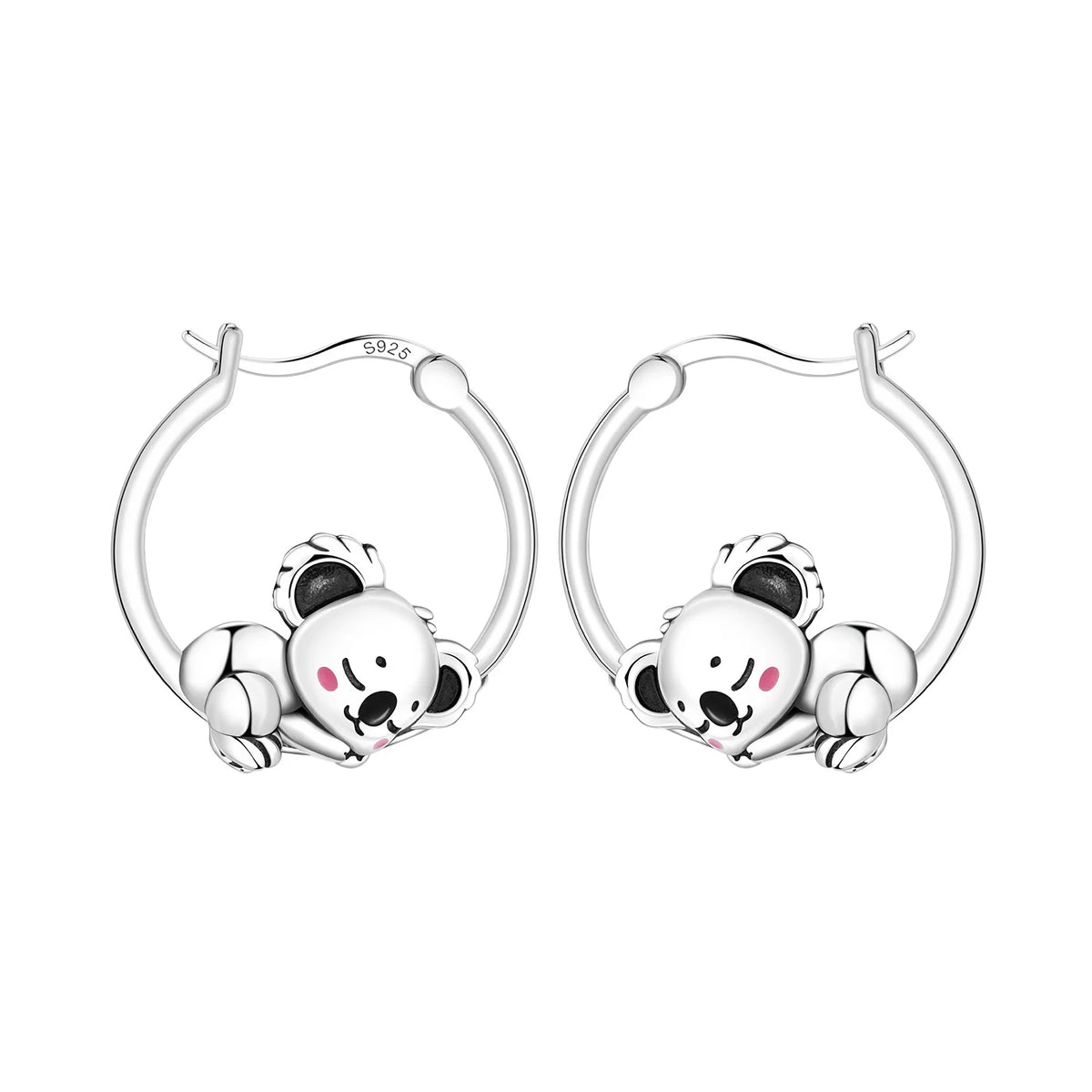 925 Sterling Silver Cute Lazy Cat Animal Pet Earrings Jewelry Hoop Earrings For Women Jewelry Birthday Party Fine Gifts Pi-Mart