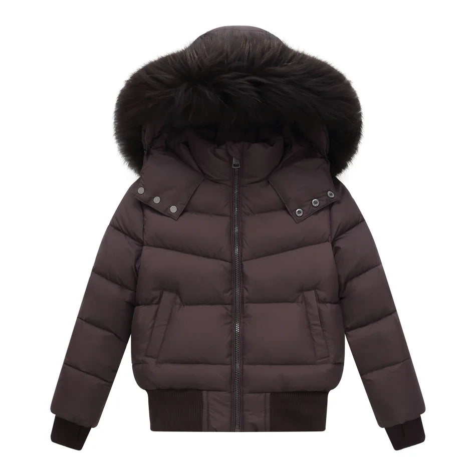 AP 2026 AW Winter down coat for kids High-quality white duck down coats waterproof fabric children outwear Pi-Mart
