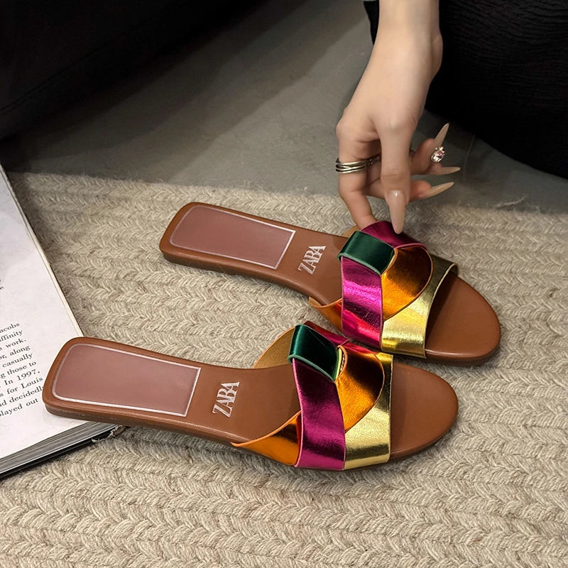New Summer Designer Women'S Solid Color Fashion Slippers Zapatos De Mujer Women'S Shoes Slippers Women Slippers Women Shoes LadyShow.Store