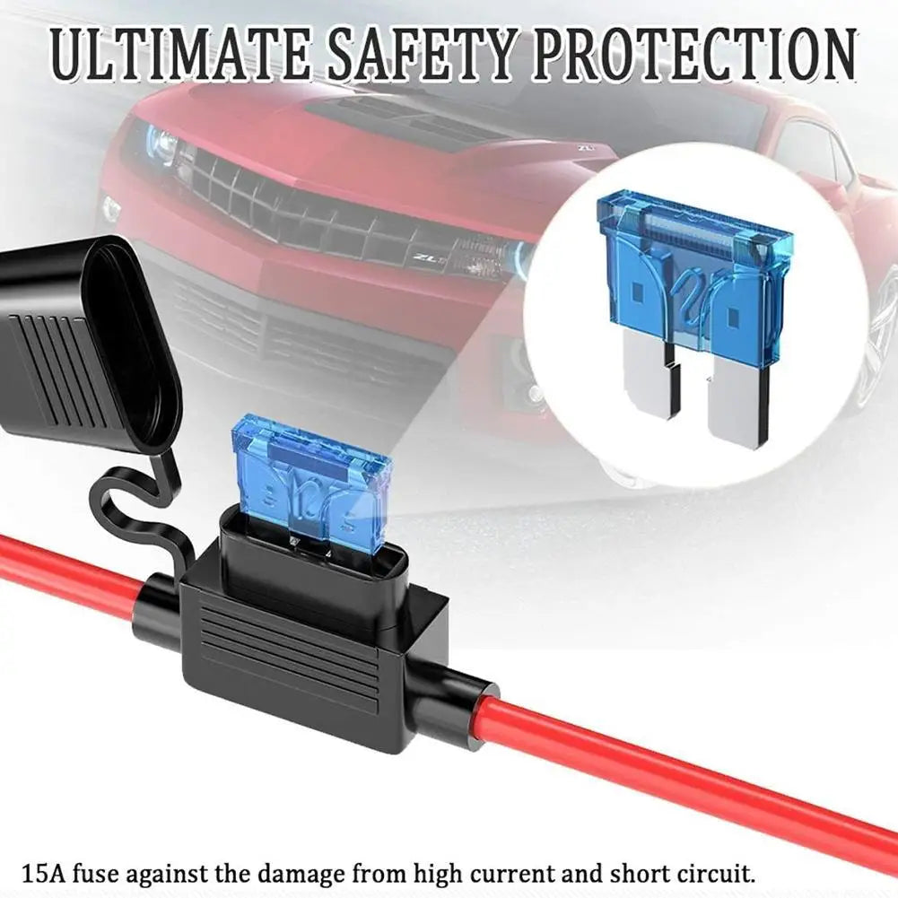Charger Cable For Motorcycle Battery Terminal To SAE Quick Extension Cable With 10A Fuse O Connector Battery Charger Adapter Pi-Mart
