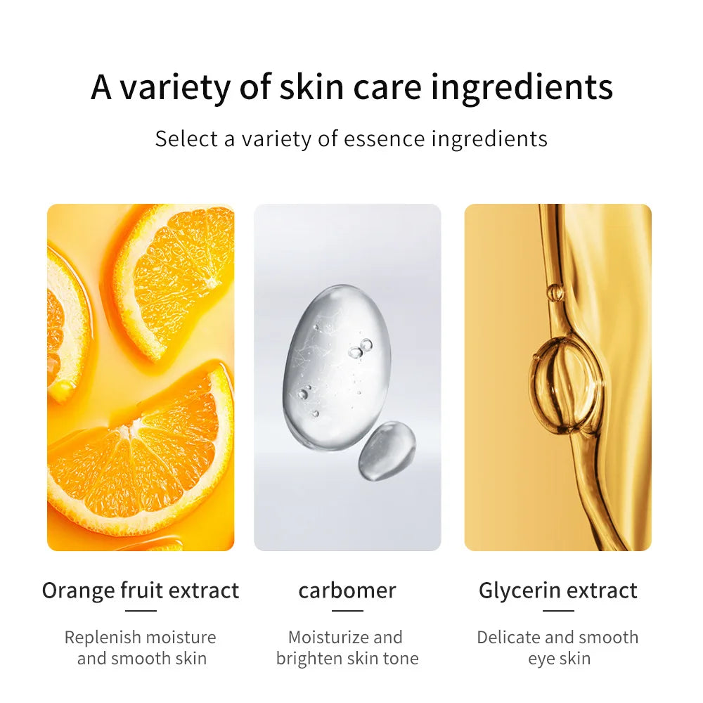 SADOER Vitamin C Eye Cream Moisturizing Anti Dark Circles Eye Bags Firming Anti-puffiness Beauty Eyes Skin Care Products Tri Light Beauty