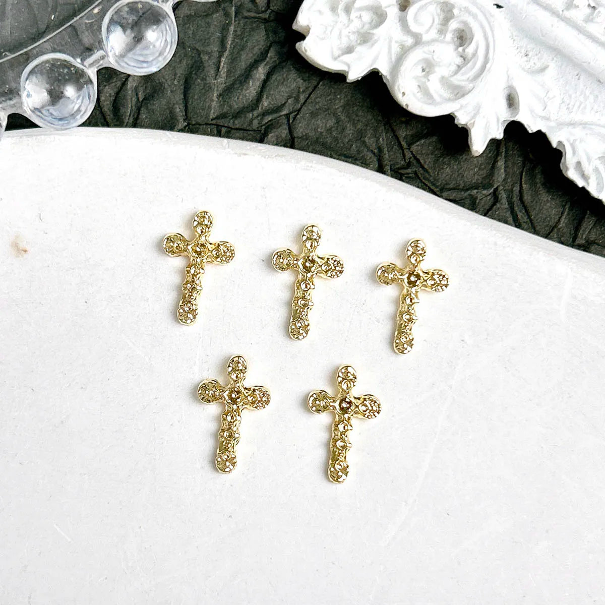 20PCS 3D Light Luxury Classic Cross Nail Charms Creative Exquisite Retro Alloy Cross Nail Art Decorations for DIY Cool Manicure Pi-Mart