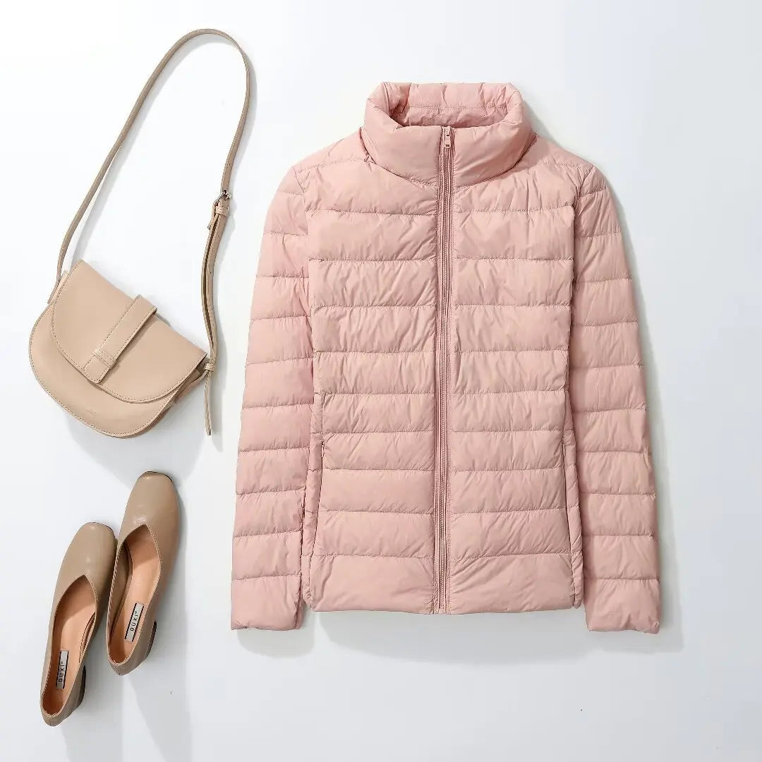 Women Spring Jacket Fashion Short Ultra Lightweight Packable Puffer Coats 15 Colors Female Down Warm Korean Slim Fit Parkas 5XL LadyShow.Store
