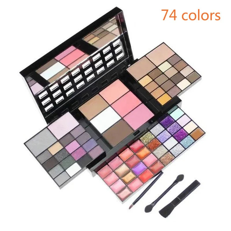 40/74/78 Colors Glitter Eyeshadow Palette Matte Waterproof Long Lasting Pressed Powder Cosmetics Kit  Fashion Women MakeUp Tools LadyShow.Store
