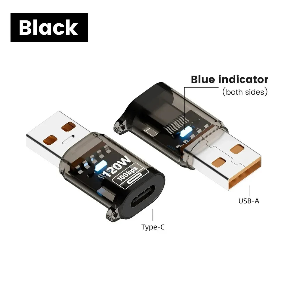 120W USB 3.2 to Type C OTG Adapter Fast Charging 10Gbps Data Audio Transfer For MacBook iPad iPhone 15 16 17 Huawei Xiaomi PC Pi-Mart