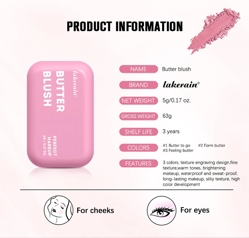 Professional Makeup Powder Blush 12HR Wear Vegan Formula Blusher Makeup Blush in Bar Cosmetics Palette Powder Pink Cream Face Pi-Mart