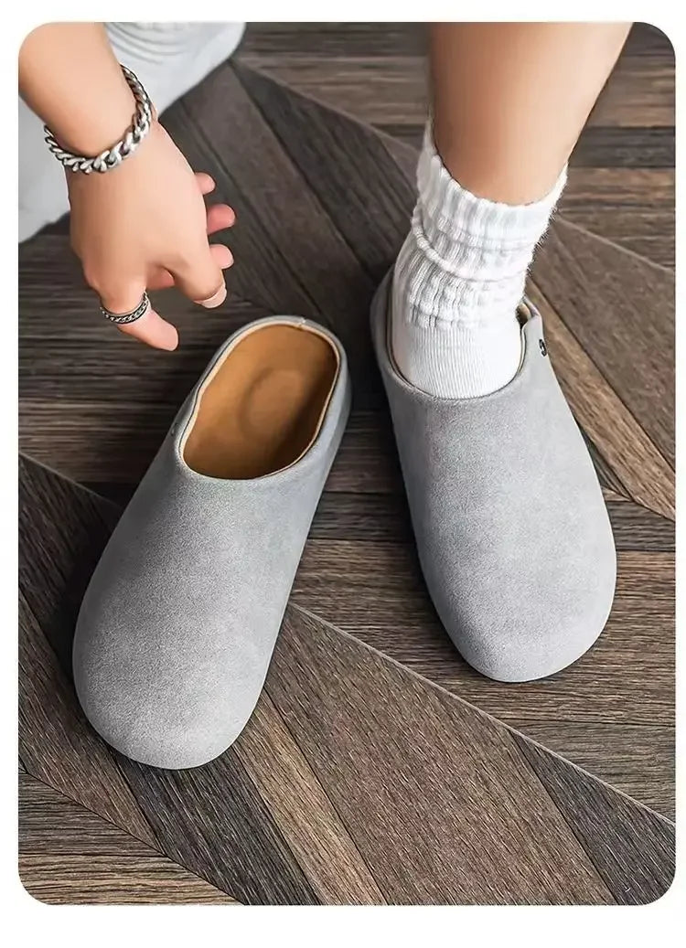 Unisex Closed Toe Mule Slippers Spring Autumn Slip On Soft Sole Casual Shoes for Outdoor Office Home Pi-Mart