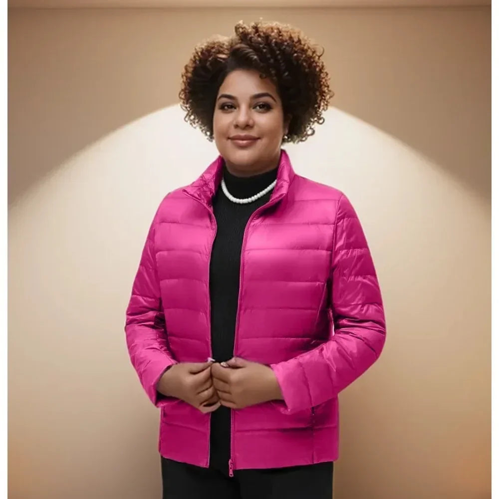 Plus Size down Jacket Female Short Ultra Lightweight Packable Puffer Coats Women Fashion 15 Colors Warm Slim Fit Parkas 7XL LadyShow.Store