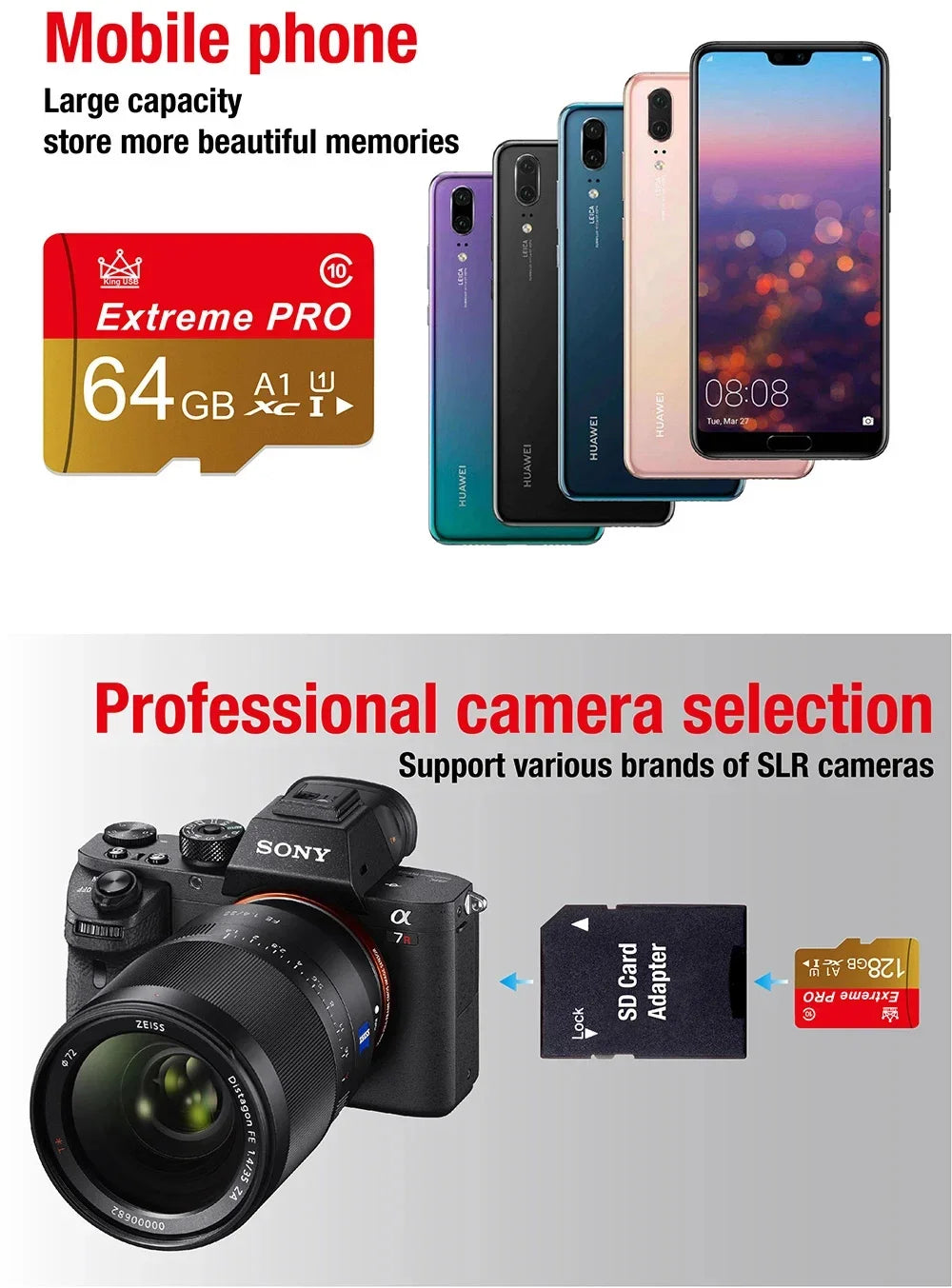 Memory Card 16GB 32GB Mini SD Card 64GB 128GB 256GB MiniSD Max Uitra C10 TF card cartao de memoria for Mobile Phone Monitoring Pi-Mart