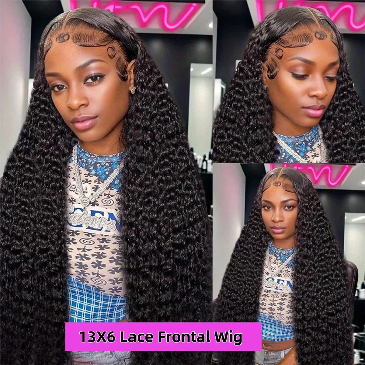 Deep Wigs Human Hair For Woman Burmese Curly Deep Wave Human Hair Wig 13x6 HD Lace Human Hair Wig on Clearance Sale LadyShow.Store
