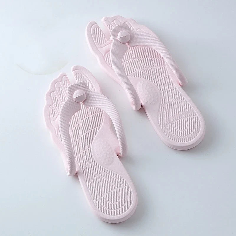 New Summer Folding Flip-Flops Business Trips Travel Portable Lightweight EVA Slippers Soft Bottom Beach Couple Slide Sandals LadyShow.Store
