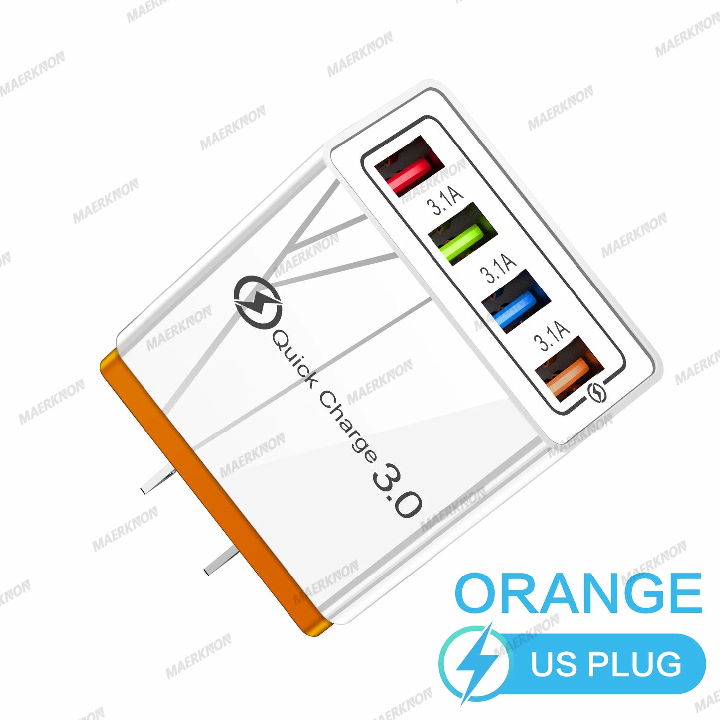 3A USB Charger 4 Ports USB Quick Charge 3.0 EU US Plug For iPhone Samsung Xiaomi Poco Fast Charging Mobile Phone Charger Adapter Pi-Mart