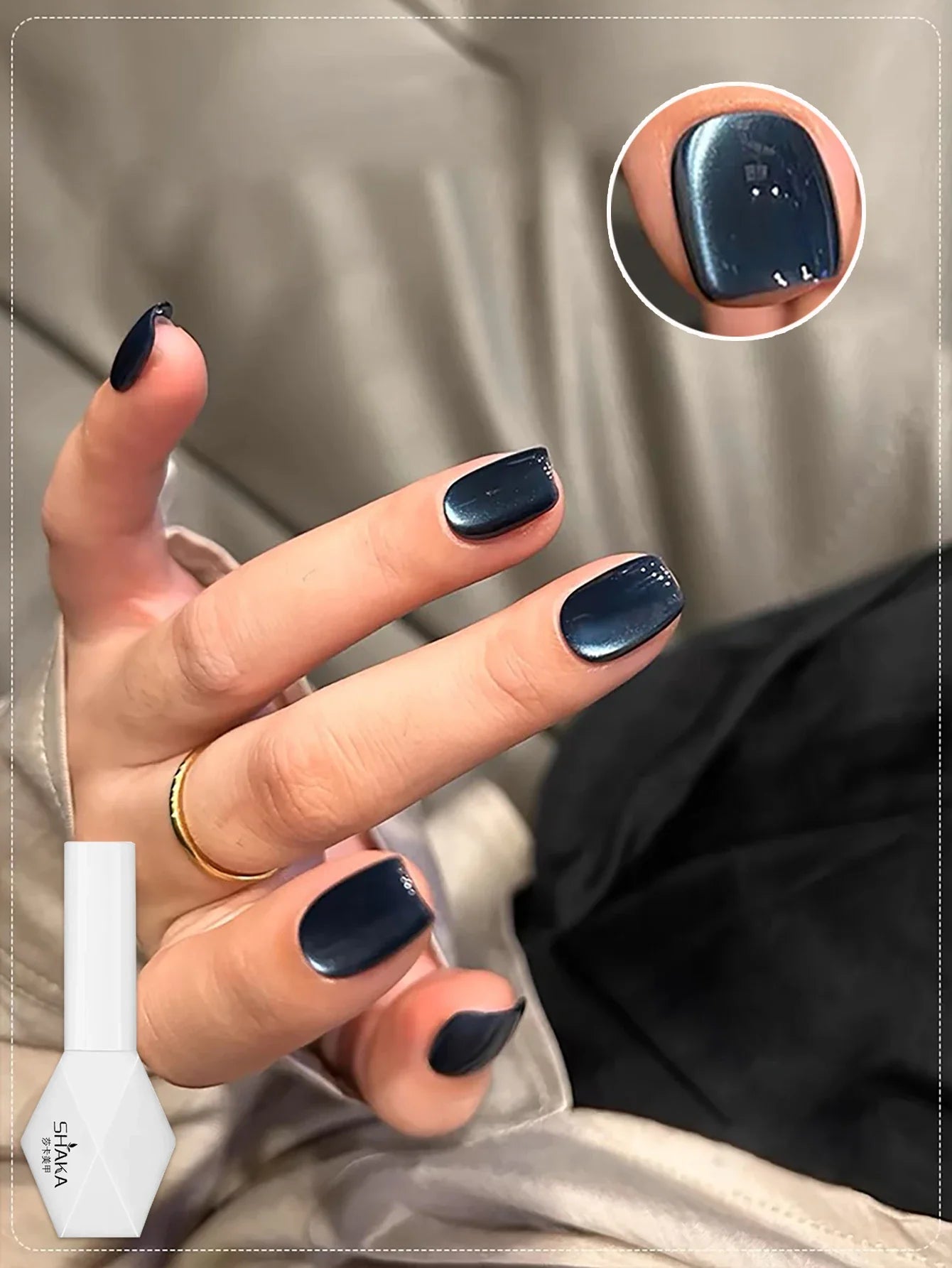 WS Black Glass Cat Magnetic Gel Nail Polish Punk Style Nail Art Manicure Varnis Semi Permanent Gel for Winter Nail Supplies Tri Light Beauty