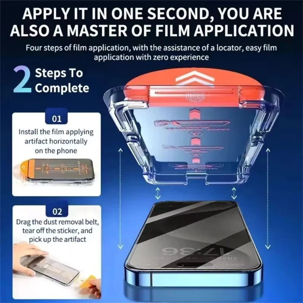 3Pcs Privacy Tempered Glass Dust Free Installation Protector for IPhone 18 17 16 15 14 13 12 11 Pro Max Anti-Spy Screen Protecto Pi-Mart