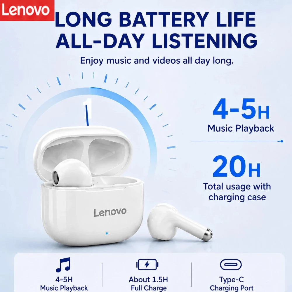 Lenovo XT53 Gaming Headset LED Digital Display Wireless Sport Earbuds HD Call Low Latency Headphones Waterproof GM2 Pro Upgraded Pi-Mart