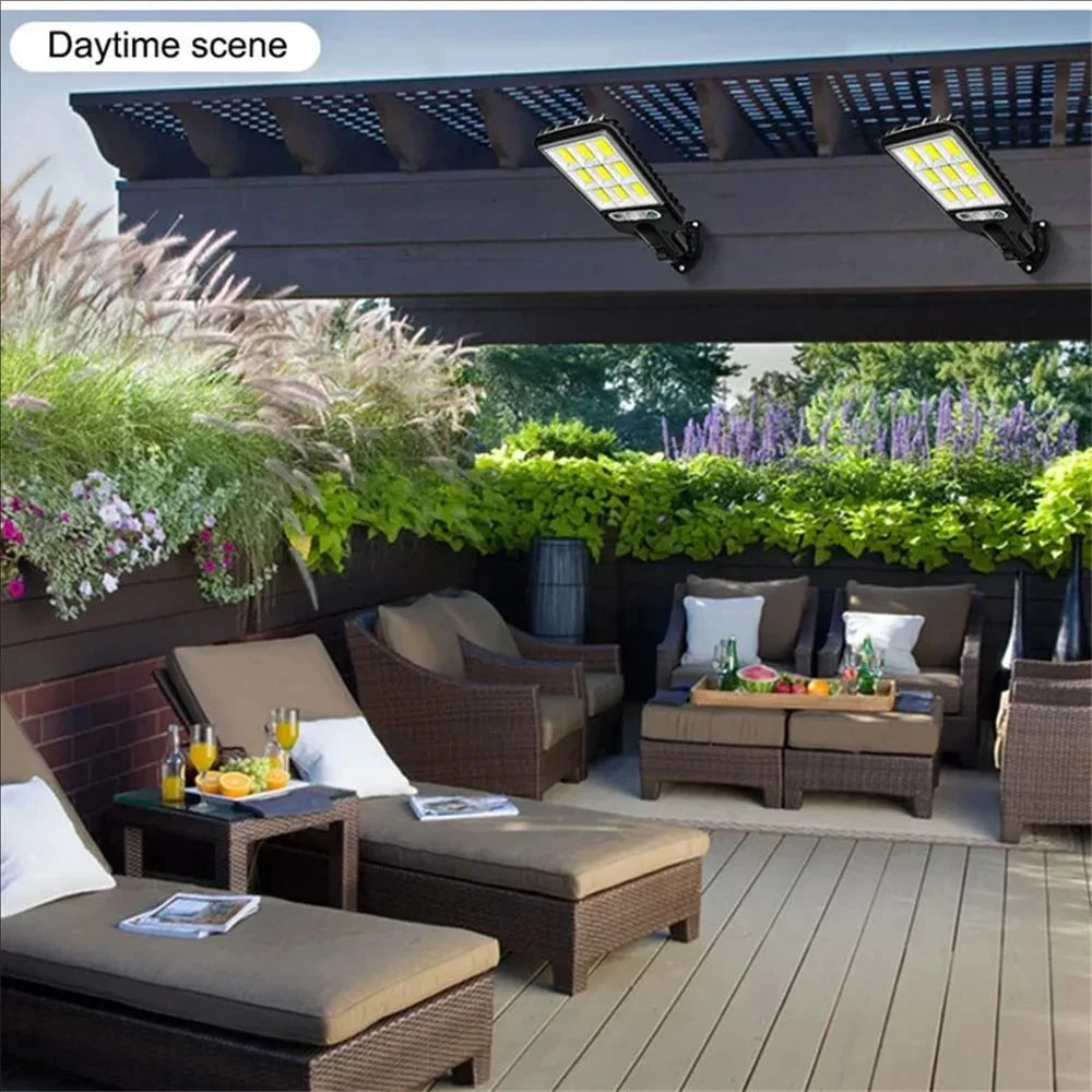 Outdoor Solar Wall Led Light with Human Body Motion Sensor 3 Modes Garden Terrace Garage Courtyard Waterproof Street Lighting Pi-Mart