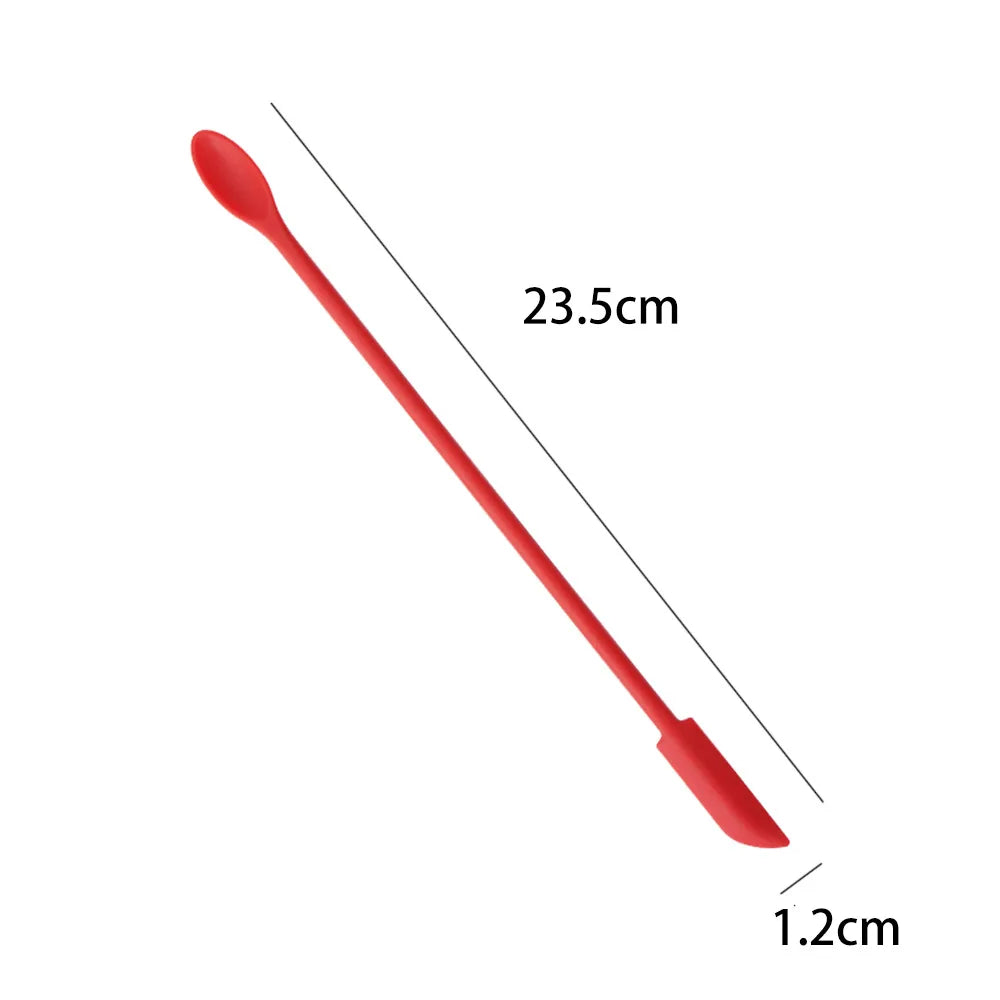 1Pc Silicone Double-End Cosmetic Spoons Odorless Mini Jar Scraper Set for Candle Making, Makeup & Beauty Product Residue Removal Tri Light Beauty