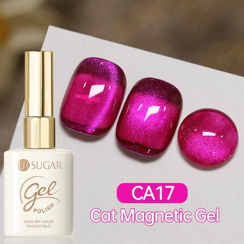 UR SUGAR 15ml Cat Magnetic Gel Nail Polish 30 Colors Semi Permanent Magnetic Gel UV/LED Soak Off Painting Vanrish Design Tri Light Beauty