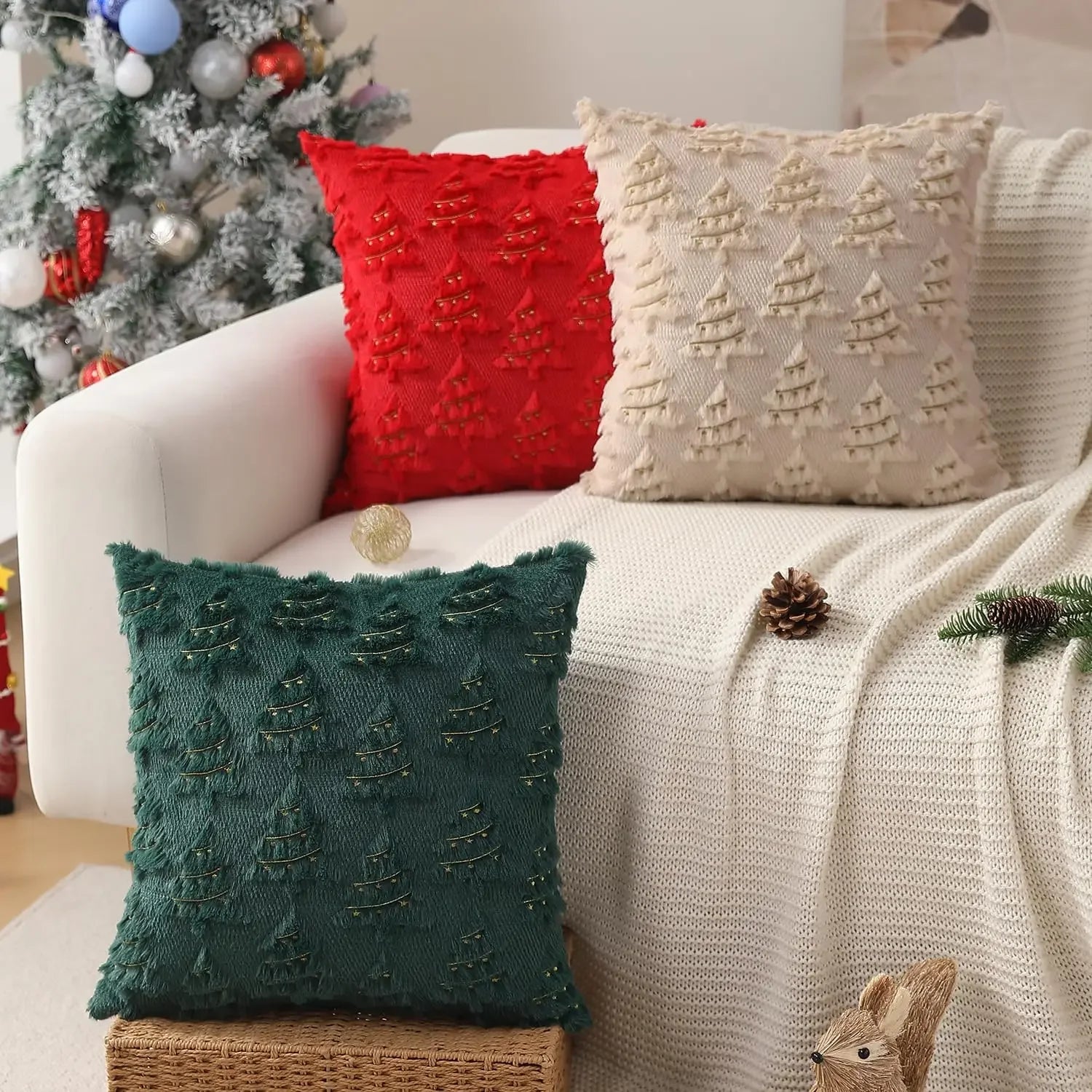 2025 New Spring Decorative Throw Pillow Covers Corduroy Boho Windmill Textured Cushion Cover 45x45CM Pillowcases Home Decor Pi-Mart