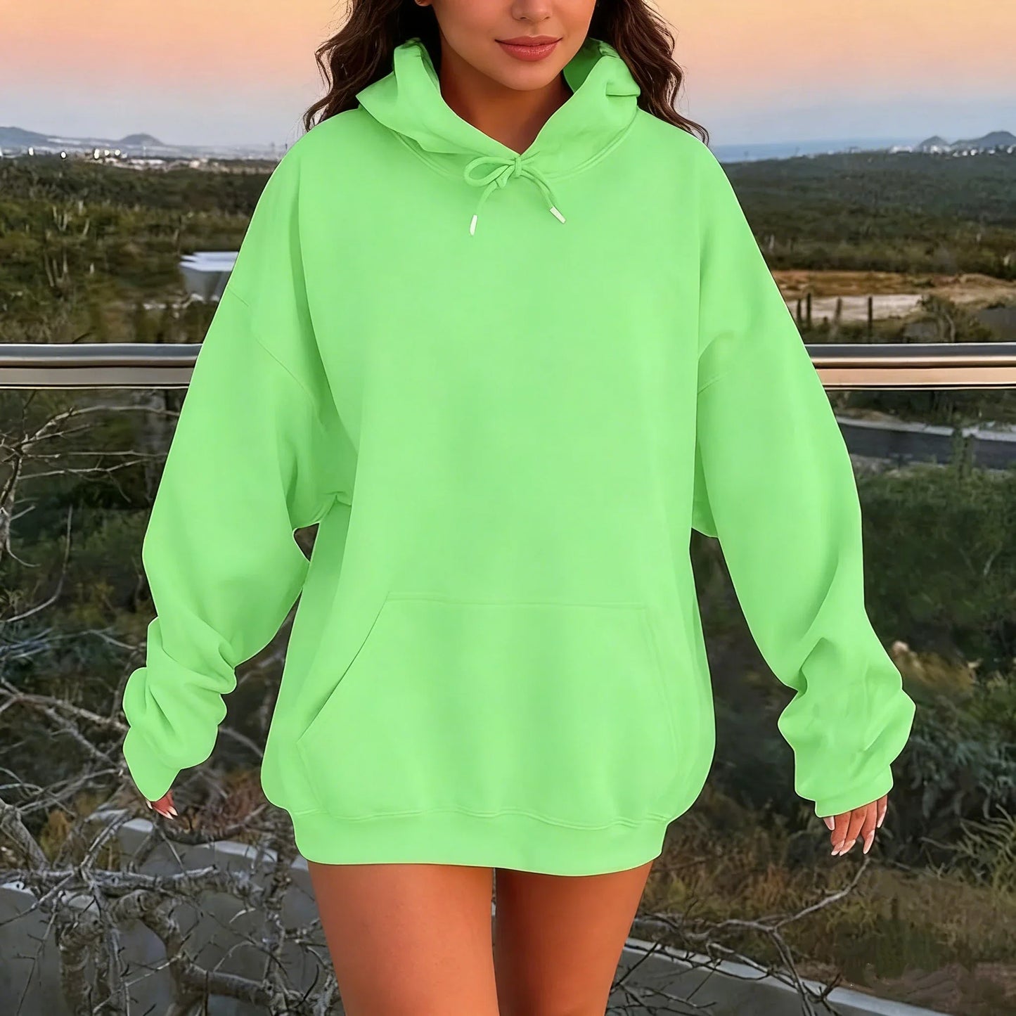 Women's Hoodies Pullover Spring Autumn Casual Hoodie 2026 Sweatshirts Solid Color Hoodies Oversize Black Sweatshirt Women Top LadyShow.Store