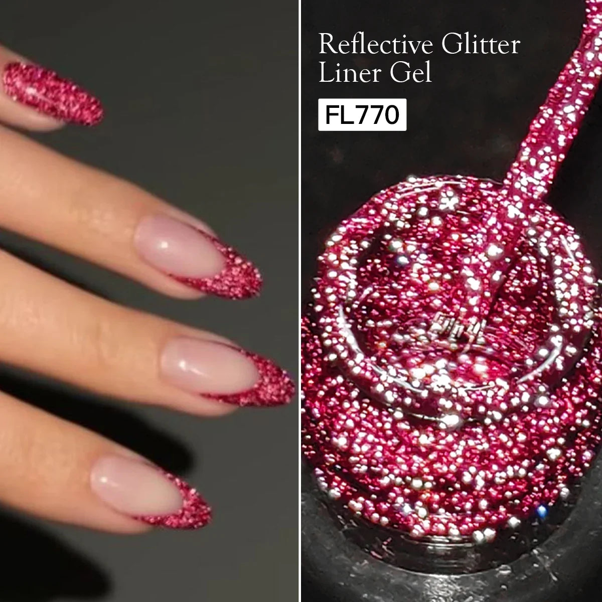 FOUR LILY 5ml Reflective Glitter Liner Nail Gel Polish Gold Silver Red Sparkling Nail Supplies UV/LED Varnish Painting Gel Tri Light Beauty
