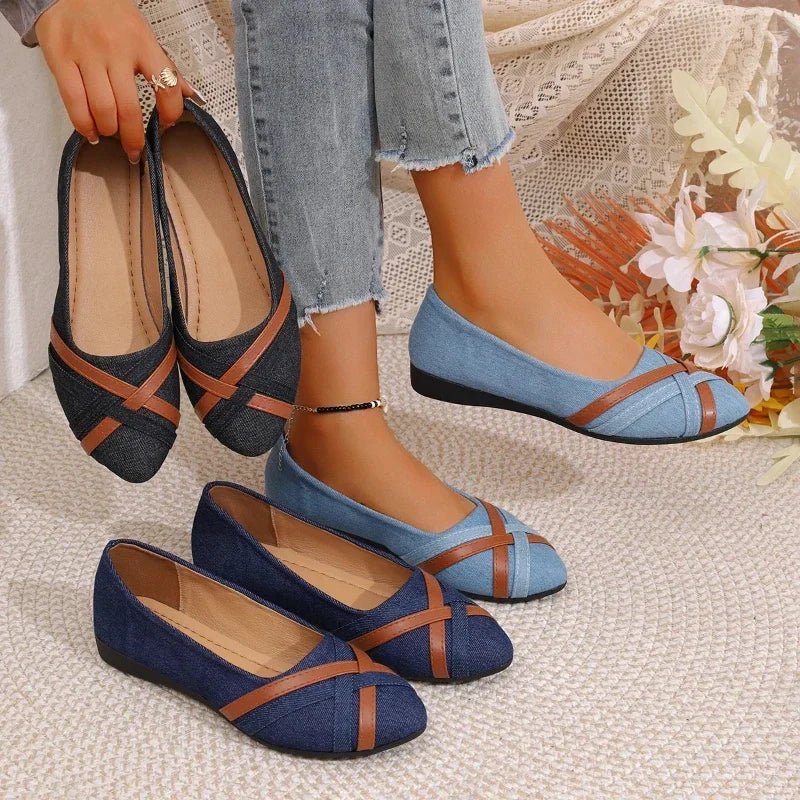 2025 Spring and Autumn New Fashionable Breathable Comfortable Flat Shoes Anti slip Large Women's Shoes Casual Shoes Pi-Mart